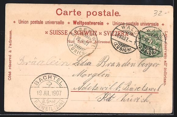 Cartoline postali: Litho Bachtel, Alpenpanorama mit Säntis – Usato da Berlin venduto da bartko-reher 1
