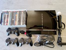 Sony PlayStation 3 PS3 Fat CECHC04 60GB, Zubehör und Spiele