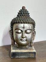 Buddha Kopf / Antike Skulptur aus Bronze