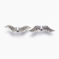 Flügelperlen Antik Silber 7x21x3mm / 10Stück