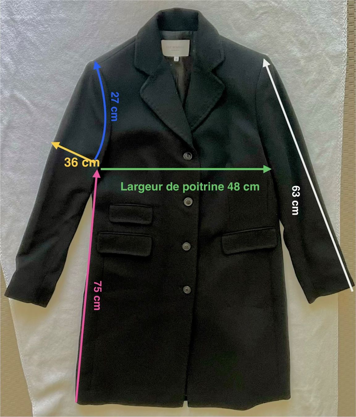 Cappotti: Eric Bompard manteau noir 100% cachemire – Usato da Corseaux venduto da Mililaforet75 7