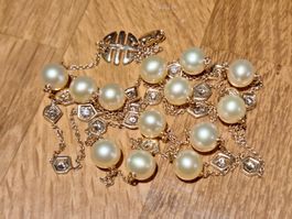 Langes Collier Mimì Milano 750 Rosegold Perlen/Diamanten