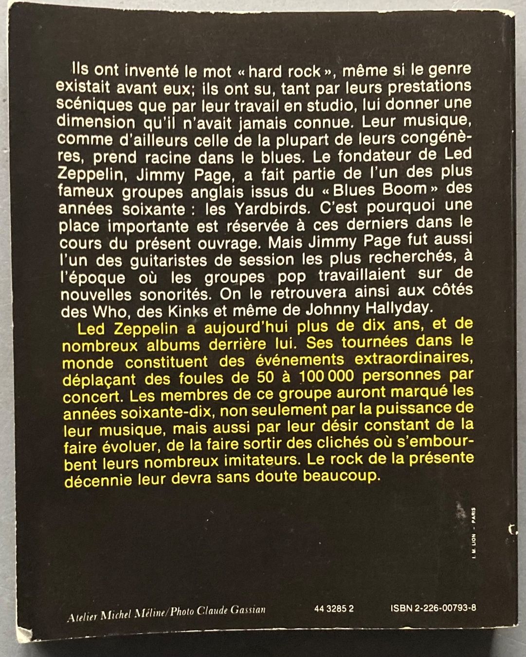 Libri: LED ZEPPELIN - LIVRE DE ALAIN DISTER – Usato da Poliez-Pittet venduto da Newtown-Records 1