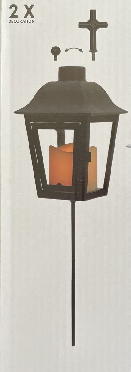Lanterne: Grablaterne - NEU - schwarz - mit LED Kerze – Nuovo e nell'imballaggio originale da Wohlen AG venduto da pinkyandgreeny