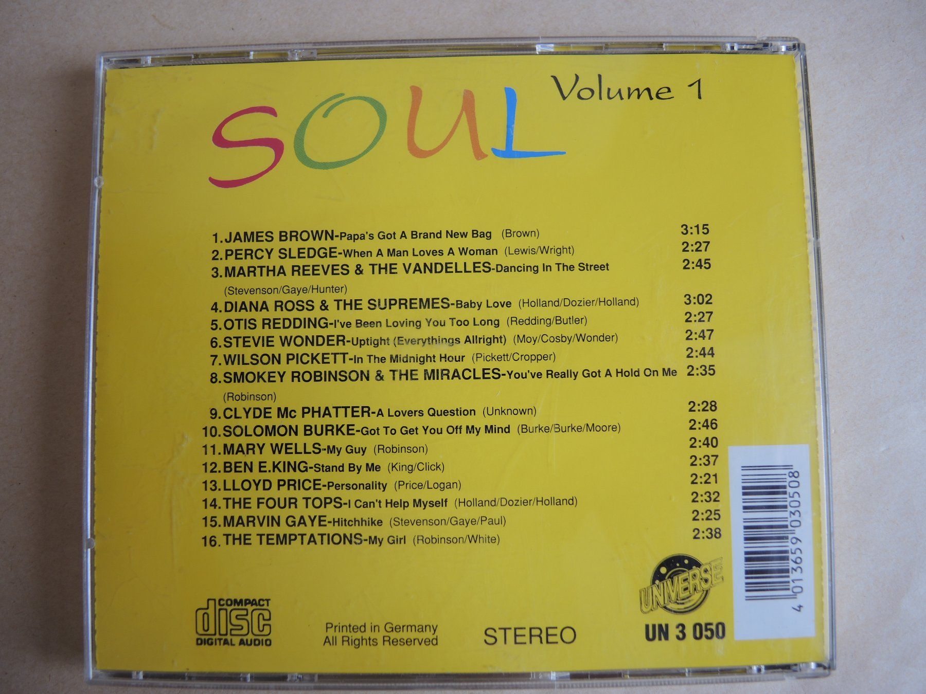 CD: Soul Volume 1 CD - James Brown, Temptations, Otis Redding .. – Usato da Rorschach venduto da Pop-upBrocki 2