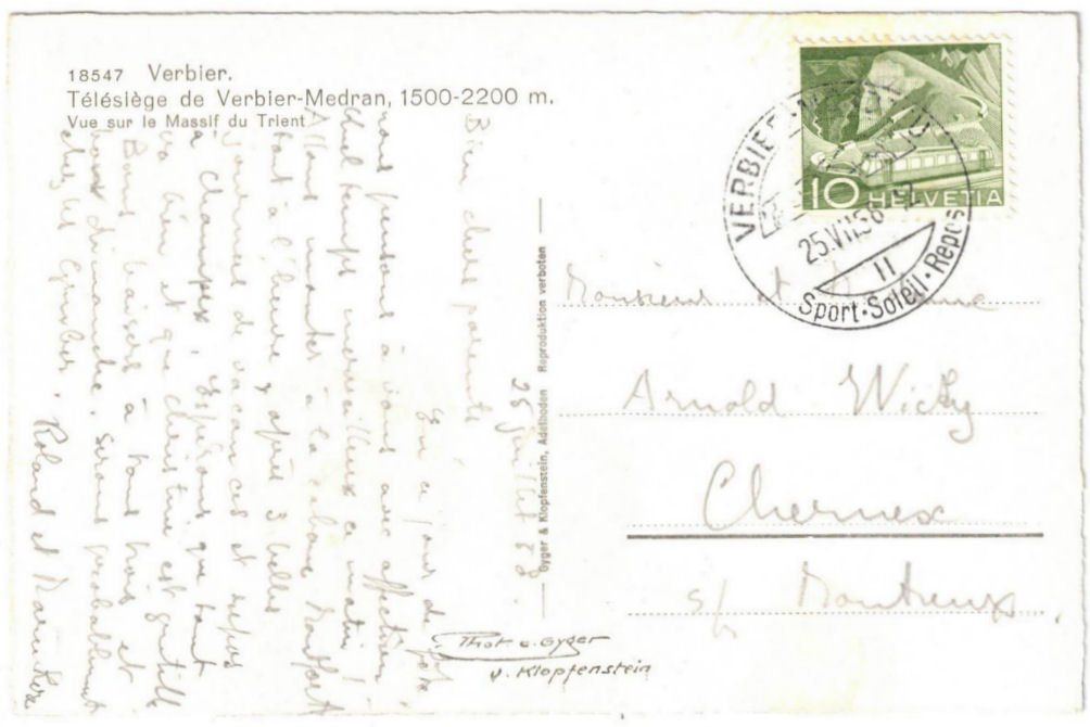 Cartoline postali: Verbier - Sessellift Médran – Usato da Binningen venduto da Mountainrider 1