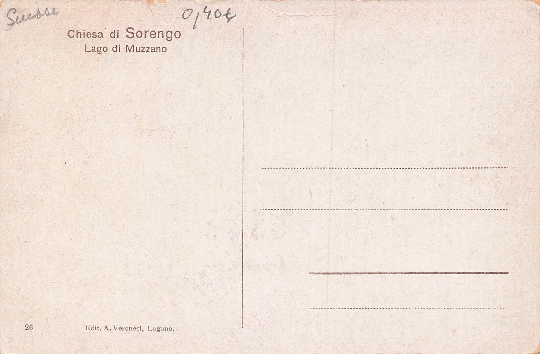 Cartoline postali: Chiesa di Sorengo Lago Muzzano G – Usato da Biasca venduto da Blenio71 1