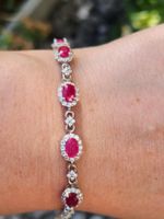 Natur Rubin Armband 925 Silber -  Seraphina, (Leidenschaft)