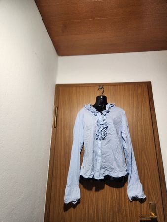 Chemise vintage  bleu clair à volants Thor Steinar Taille XL