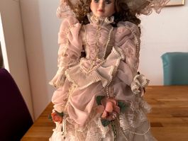 Vintage Puppe Kleid Rosa mit Hut ,diverse