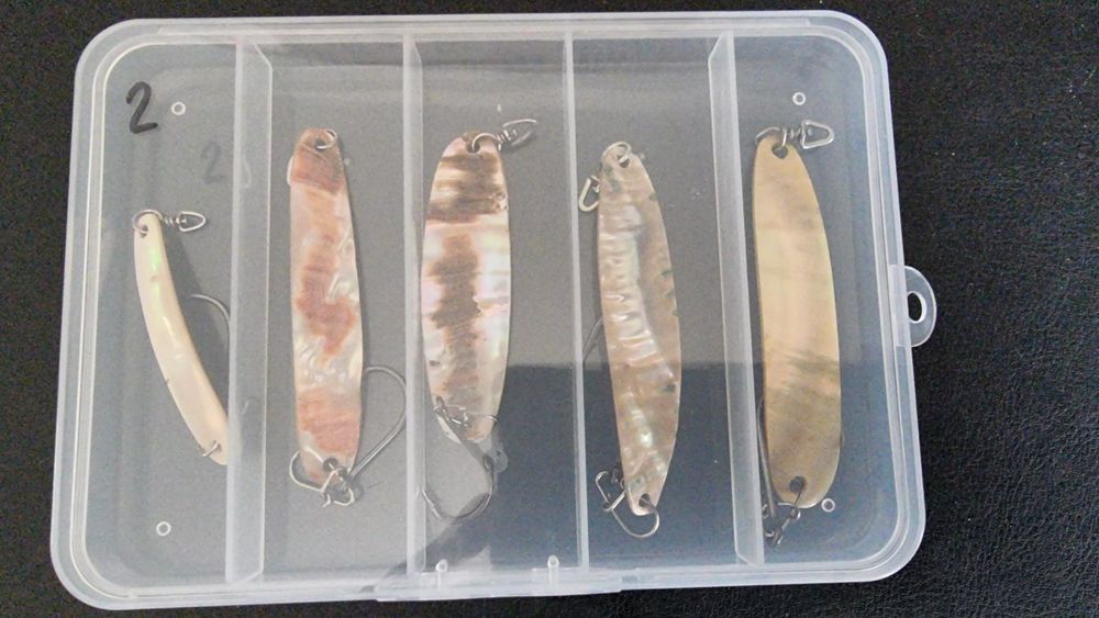 Perlmutt Perlmuttspangen Set Löffel Schlepplöffel Seeforelle (Gebraucht ...