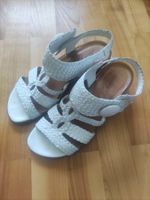 Vabeene Ledersandalen weiss geflochten