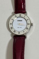 JOWISSA  Damenuhr, Made Swiss  Lederarmband bordeaux rot