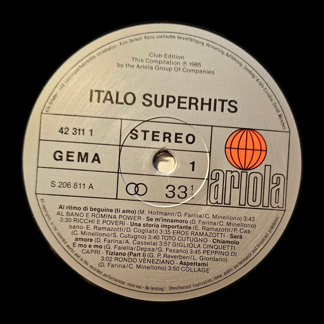 Schallplatten: Various – Italo Super Hits – Gebraucht aus Wahlen b. Laufen von Cg10 2