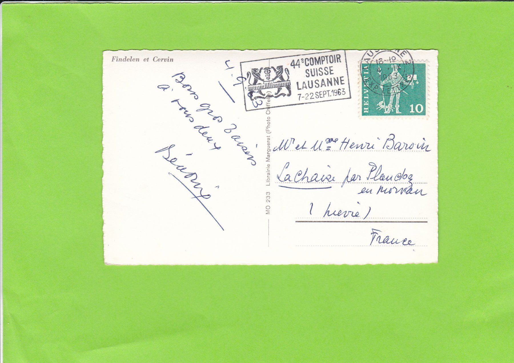 Cartoline postali: Findelen-Matterhorn – Usato da St. Peterzell venduto da neckertal 1