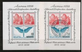 1938 : Aarau Block W11, postfrisch + Ersttag : KP 140.--