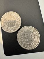 2 CHF coins 1969 Switzerland two pieces