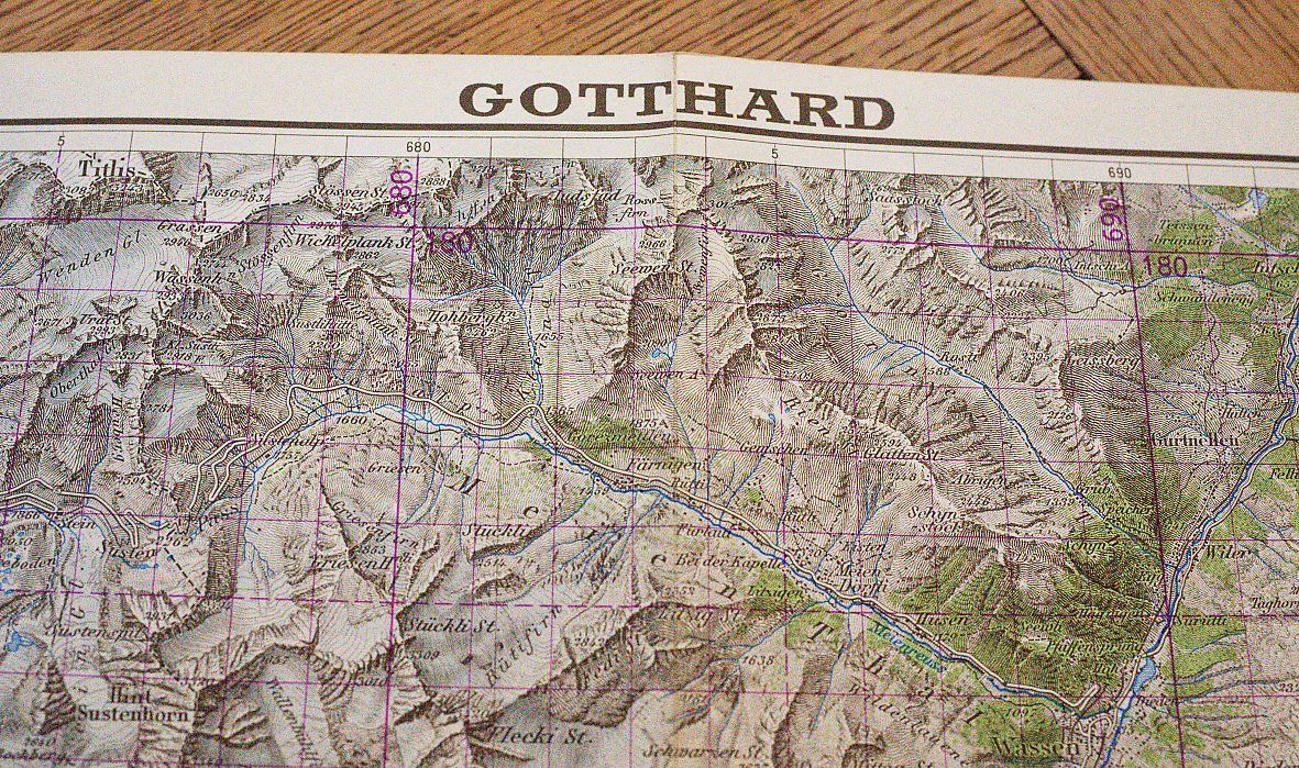 Cartine & Atlanti: Topographische Karte, Gotthard 1947 – Usato da Bern venduto da Maccalvin 4