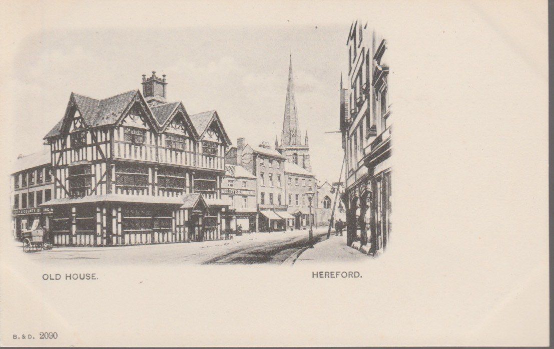 Cartoline postali: old  UK Postcard HEREFORD - OLD HOUSE  B. & D. ak – Usato da Vezia venduto da Aquarius_Age