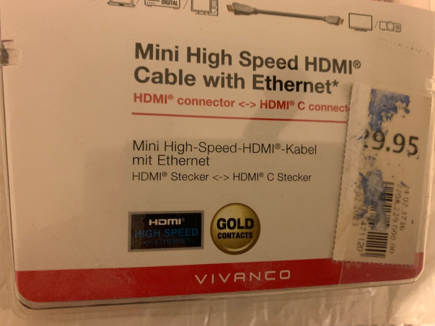 Câbles: Mini High Speed HDMI Kabel mit Ethernet – Neuf avec emballage d'origine à Emmen par newcar4you 1