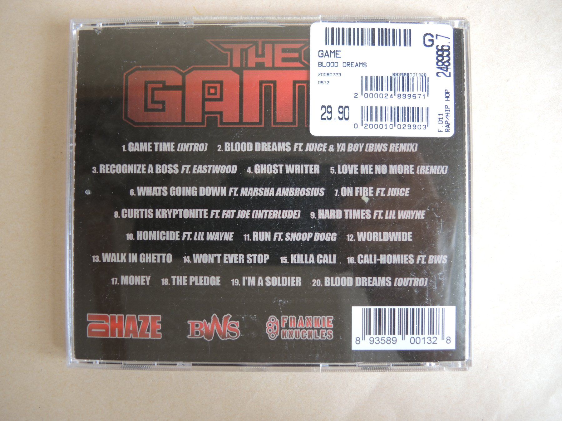 CD: The Game - Blood Dreams - CD - Game time Ghost Writer ... – Usato da Rorschach venduto da maeck8 2