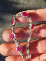 Natur Rubin Armband 925 Silber -  Seraphina, (Leidenschaft)