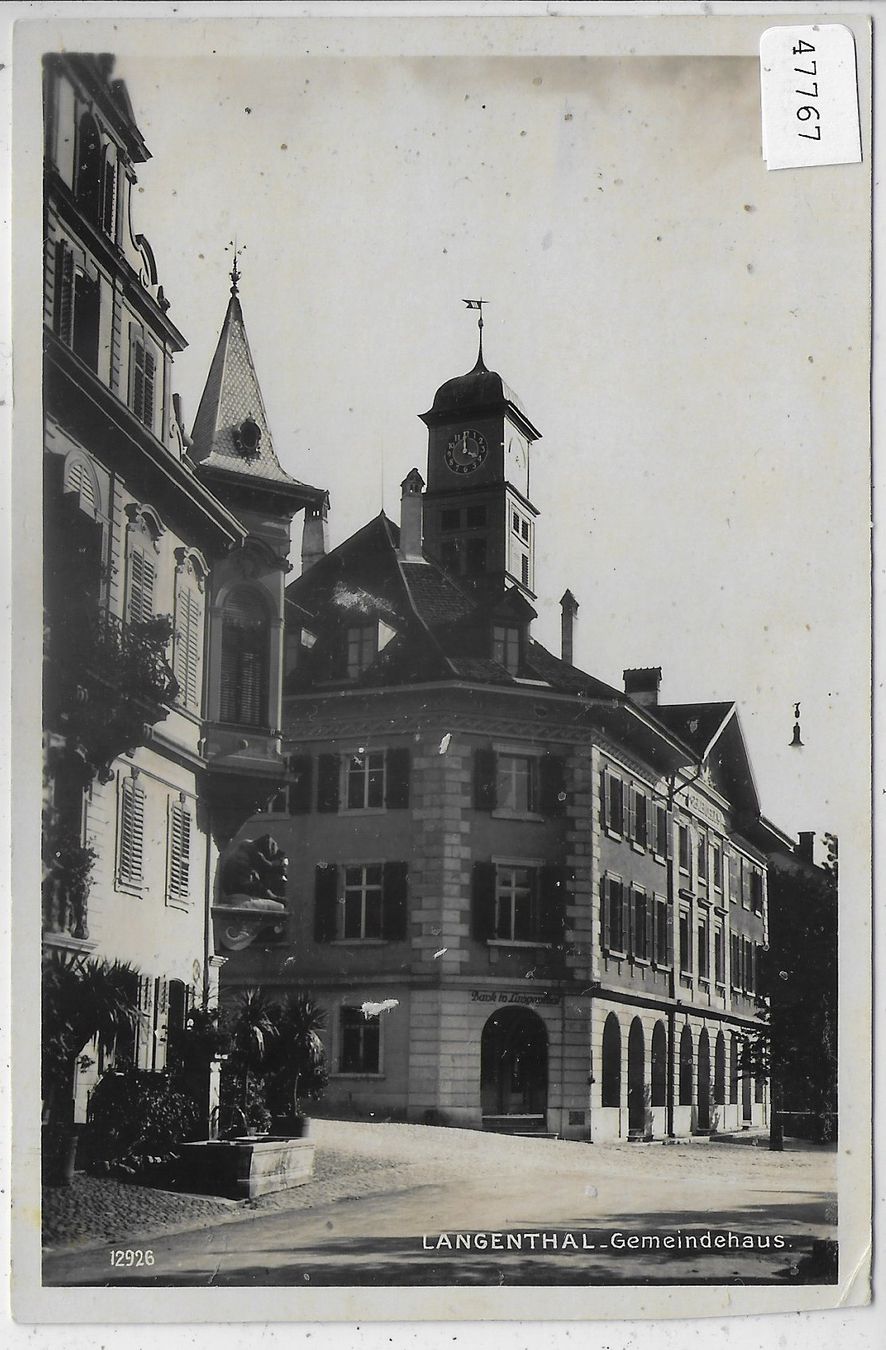 Cartoline postali: Langenthal - Gemeindehaus – Usato da Ettingen venduto da Kartenplanet