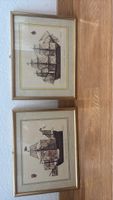 „2er-Set Vintage Marine-Bilder gerahmt – Santa Maria & HMS V