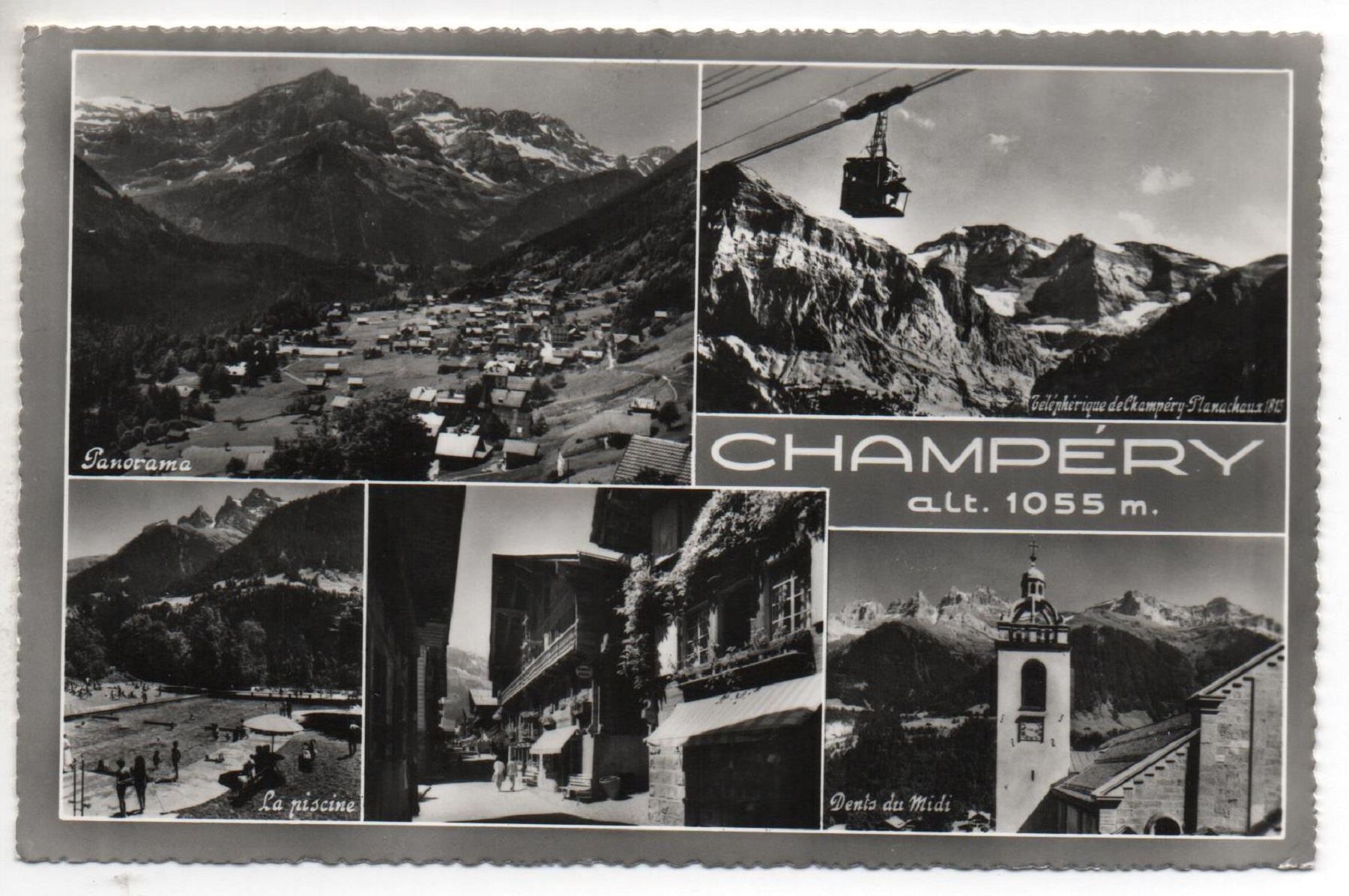 Cartoline postali: CHAMPÉRY Luftseilbahn - La piscine – Usato da Jona venduto da philajona