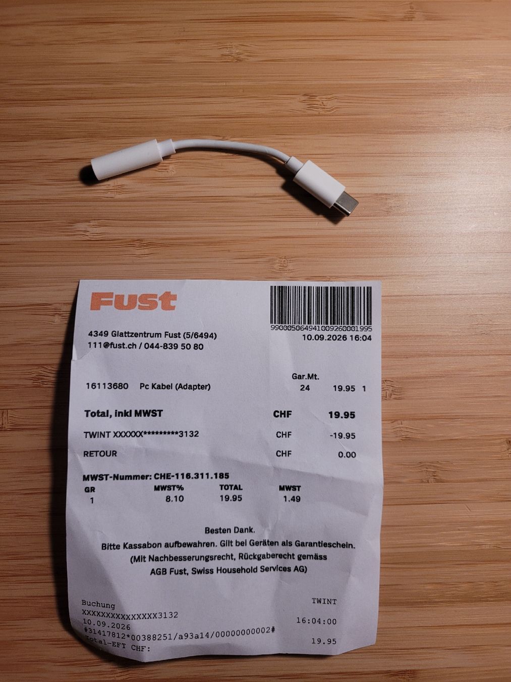 Laufwerke & Adapter: Adapter USB-C auf 3.5mm Klinke – Neu (gemäss Beschreibung) aus Zürich von wavericks