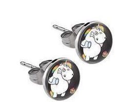 Pummeleinhorn Ohrstecker - Glitzer Ohrringe Einhorn