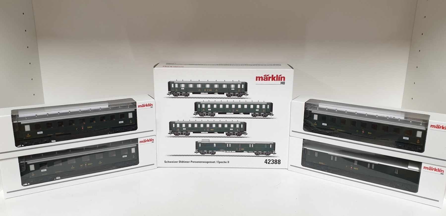 Märklin Modellini di ferrovie: Märklin SBB Oldtimer Wagen-Set  H0/AC 42388 – Nuovo (secondo la descrizione) da Geroldswil venduto da TopTrain54