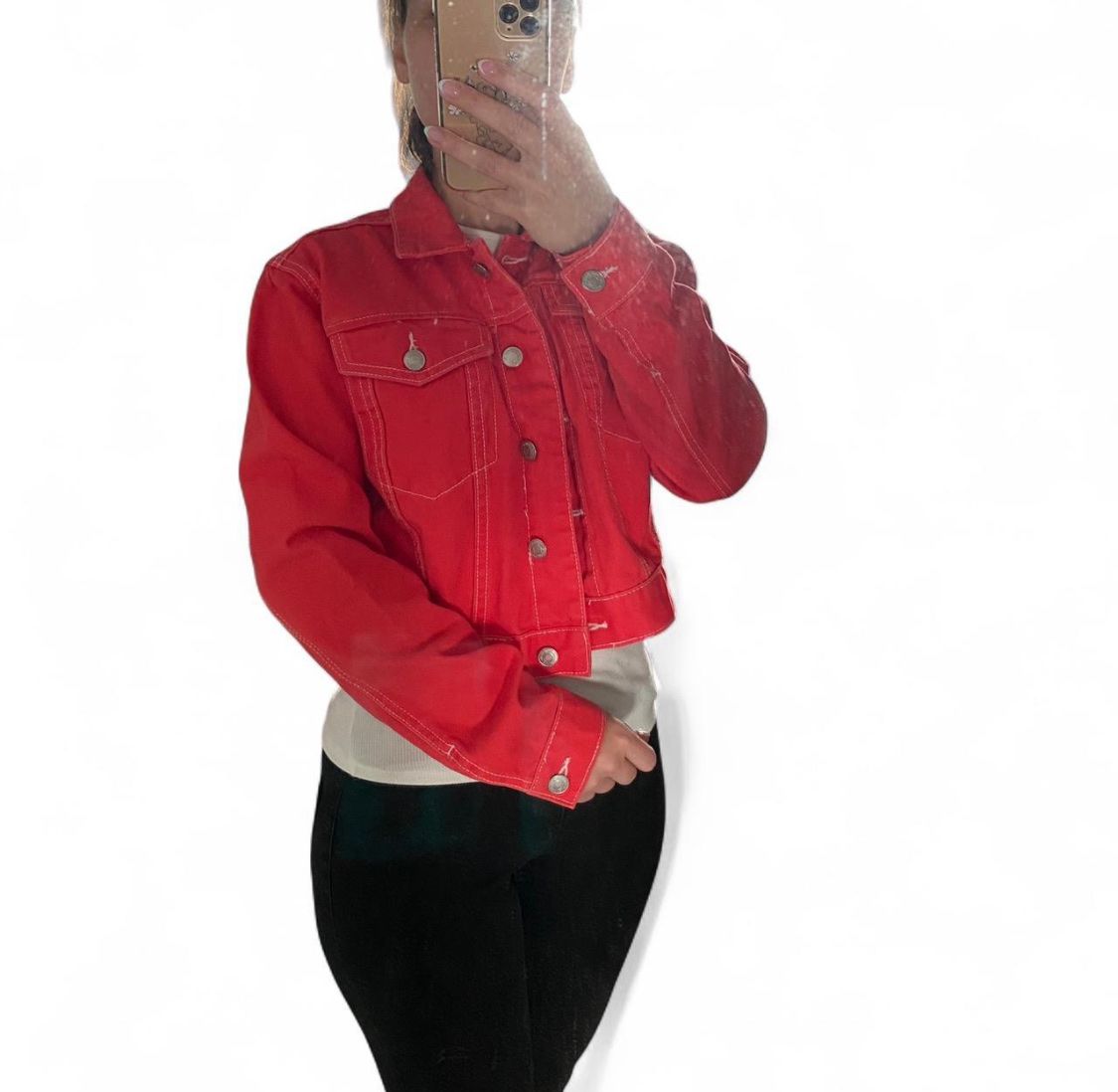 Giacche: Rote Denim Jeansjacke – Usato da Lyss venduto da DeaDiLuna 2