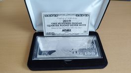 4 OZ Silberbarren 100 Dollar Note 2019 / .999 Silver