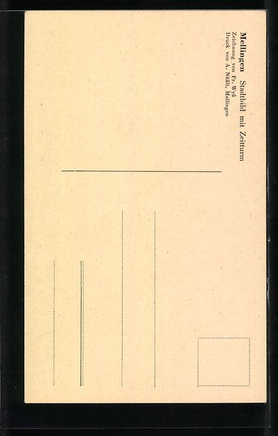 Cartoline postali: Mellingen, Stadtbild mit Zeitturm – Usato da Berlin venduto da bartko-reher 1