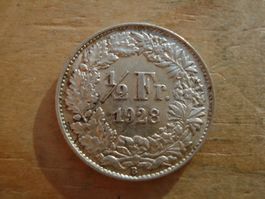 (S) 1/2 Franken 1928 UNZ-
