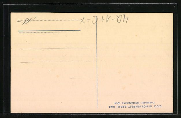 Cartoline postali: Aarau, Eidgen. Schützenfest 1924, Schlu – Usato da Berlin venduto da bartko-reher 1