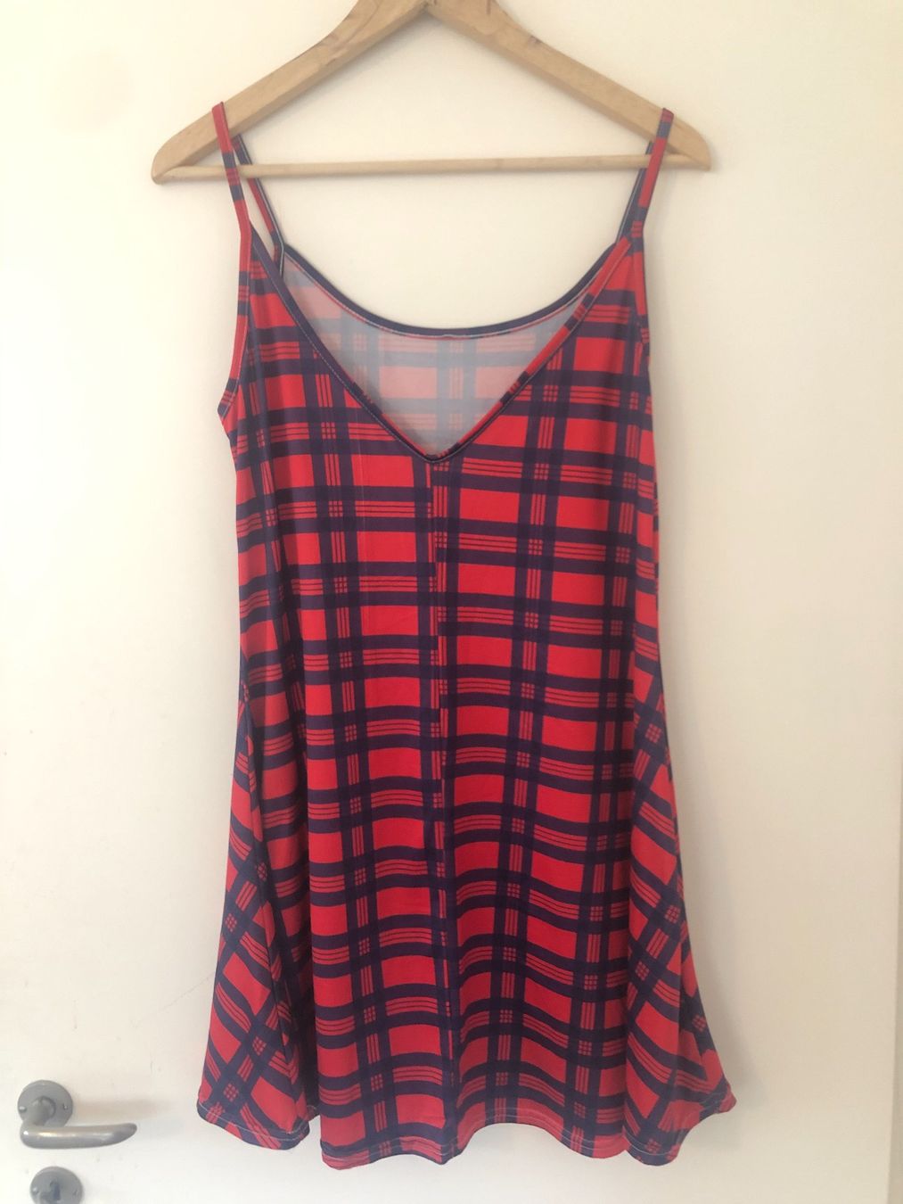 Vestiti: Rot blau gemustertes Kleid Bikini Stoff – Usato da Zürich venduto da gioiali92 1