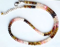 Multicolor Turmalin Halskette facettiert | 925 Silber | NEU
