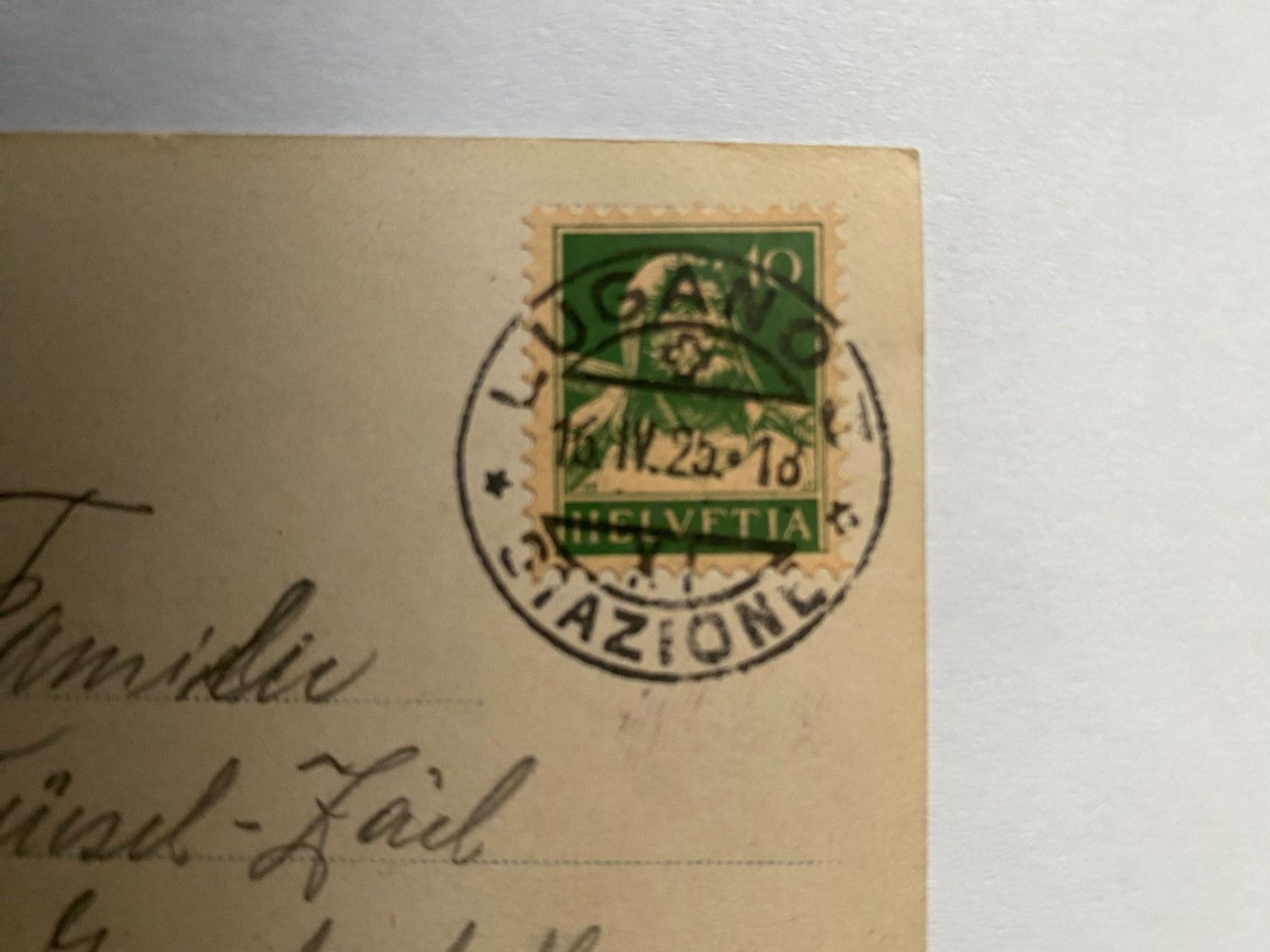 Cartoline postali: Lugano - Paradiso Quai, 1925 – Usato da Horgen venduto da UrsB05 1