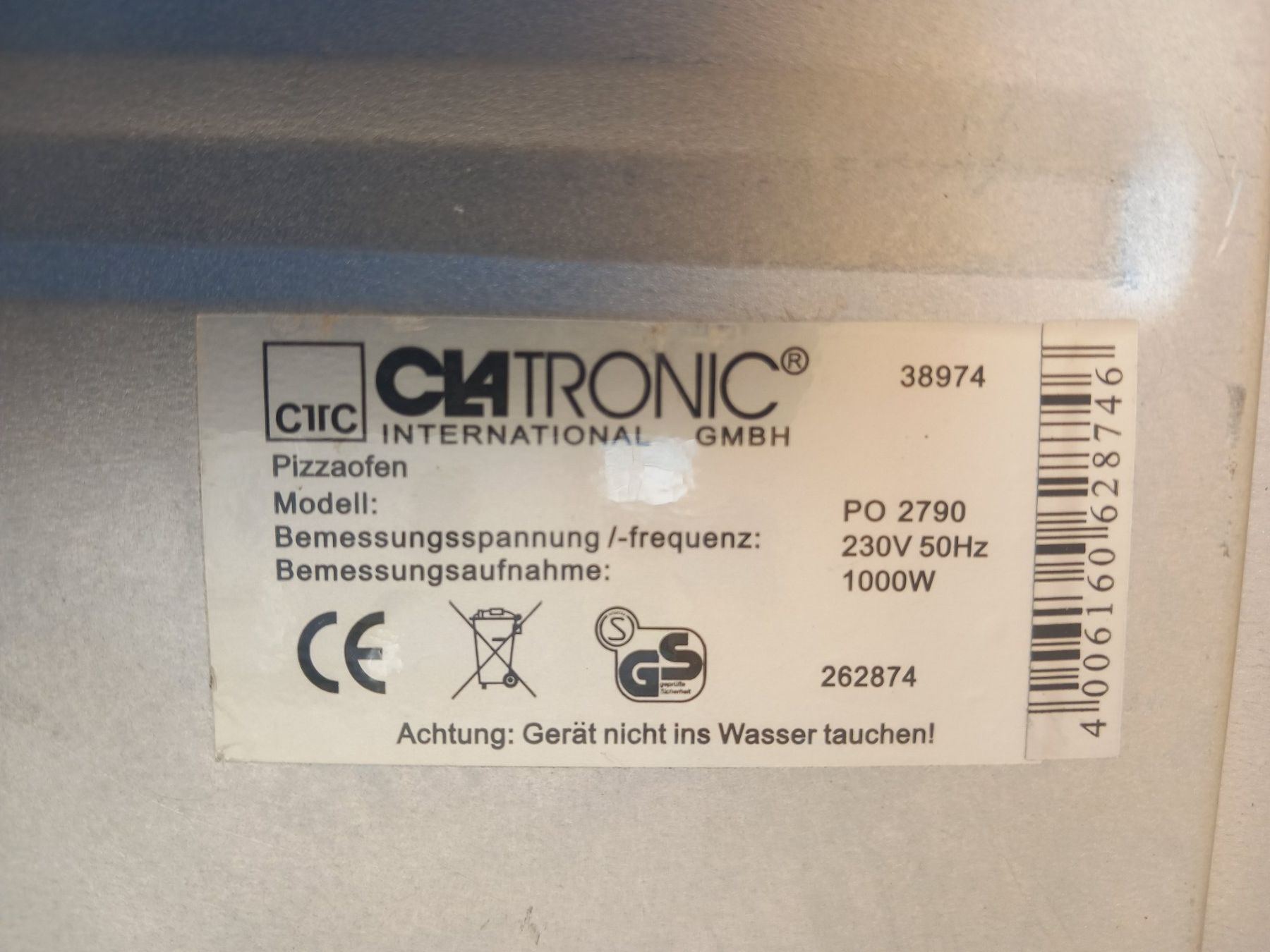 Forni per pizza: Clatronic Pizzaofen 1000Watt – Usato da Rheinau venduto da profitronic.shop 6