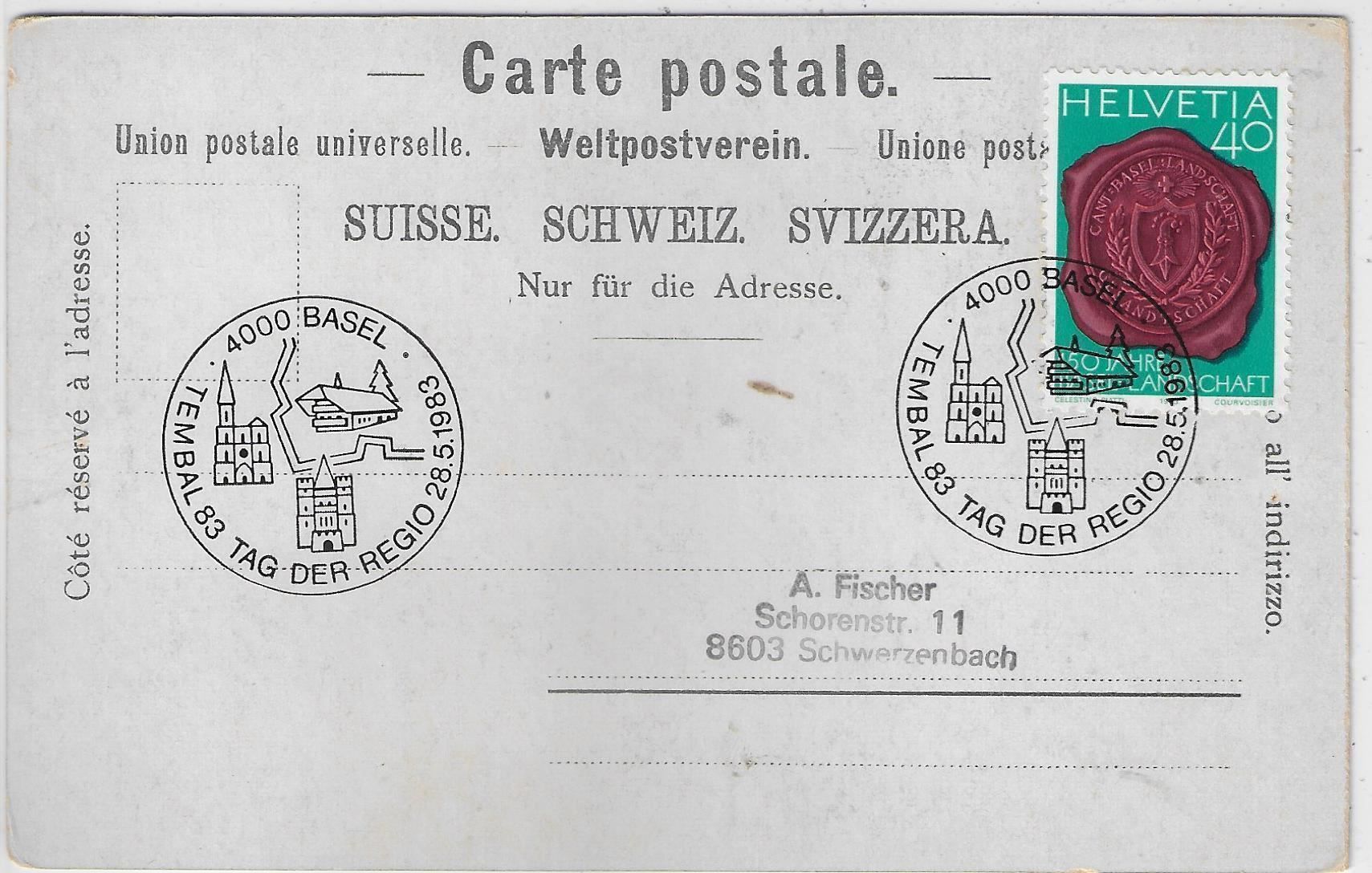 Ansichtskarten: Gruss aus Basel - Pauluskirche - Litho – Gebraucht aus Ettingen von Kartenplanet 1