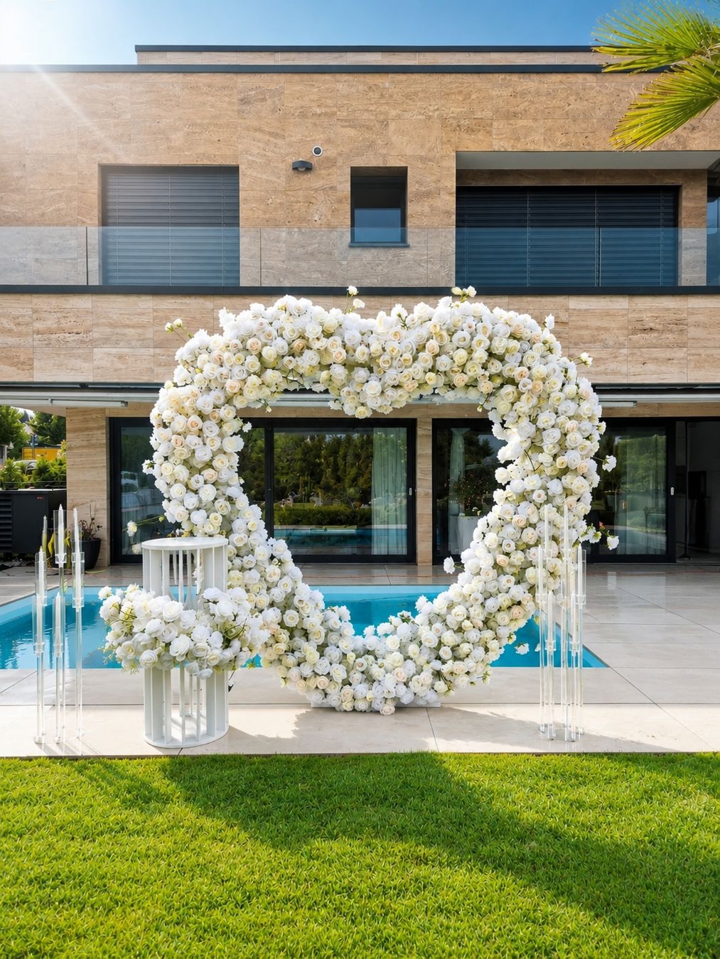 Tutte le decorazioni: Herzgestell mit Blumendekoration weiss  – Nuovo (secondo la descrizione) da Amriswil venduto da zeq_j59z 1