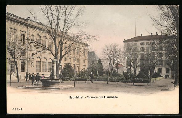 Cartoline postali: AK Neuchatel, Square du Gymnase – Usato da Berlin venduto da bartko-reher