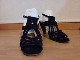 Chie Mihara Sandaletten Gr.37 – dunkelviolettes Veloursleder