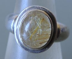 Silber 925 Rutilquarz Fingerring Gr. 53