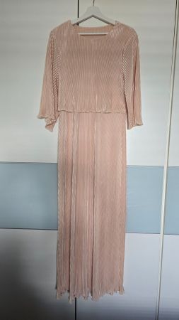 🆕️ Plissee Maxikleid - 44/46 - Roségold / Champagner 7️⃣