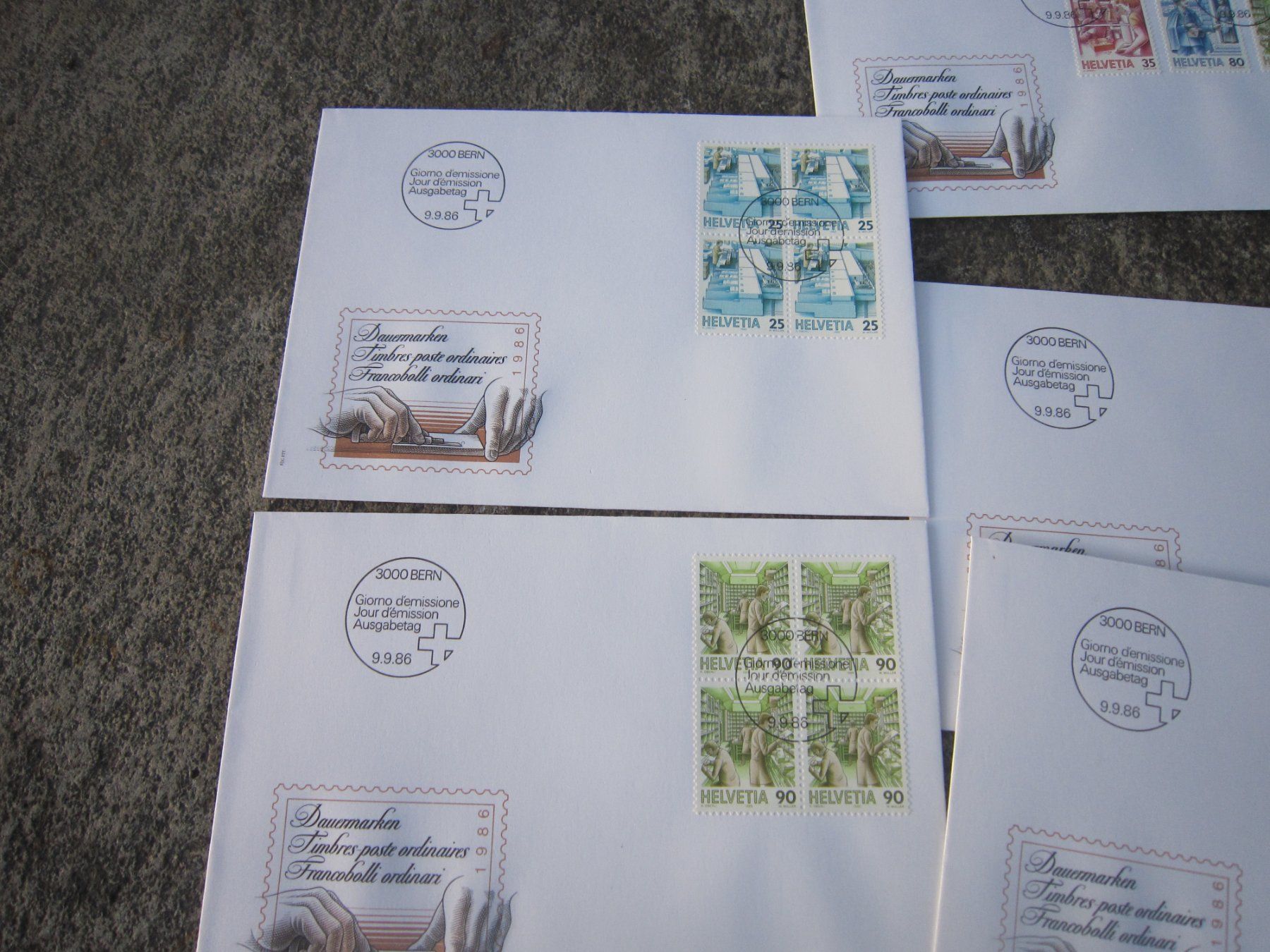 Tutti i francobolli: CH 1986 FDC Serie und einzeln – Usato da Gordola venduto da Polentaefung 2