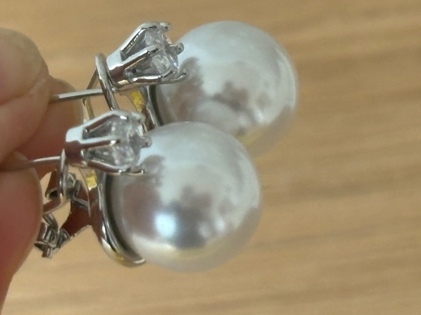 Boucles d'oreille: Luxus Elegante Ohrstecker  Kunstperlen weiss Farbe: Silber – Neuf (Voir description) à Biel-Bienne par Roserosse13 3