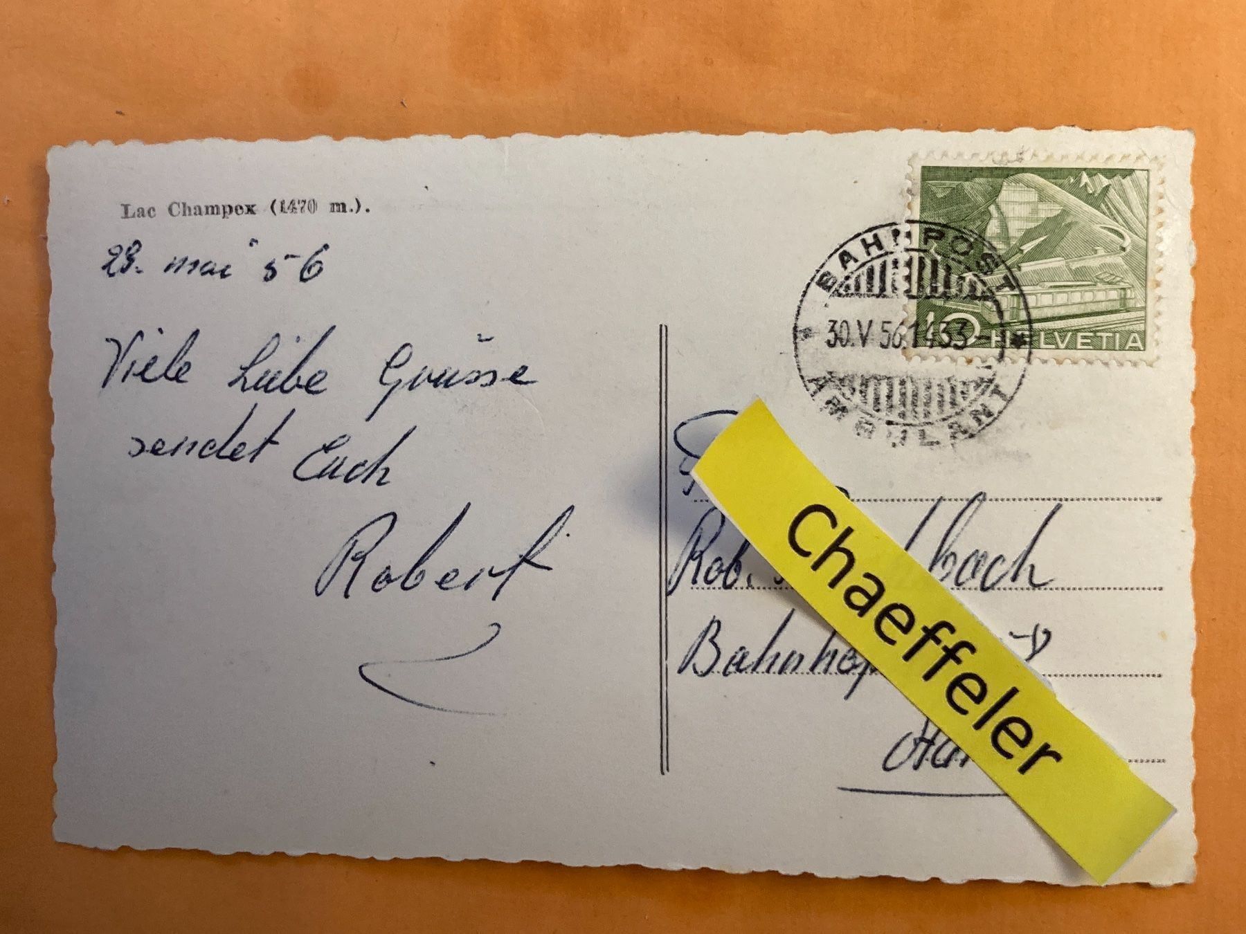 Cartes postales: 1956 Lac Champex – D'occasion à Zürich par Chaeffeler 1